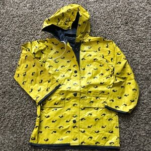 Raincoat Reversible Navy Yellow Whales Vintage